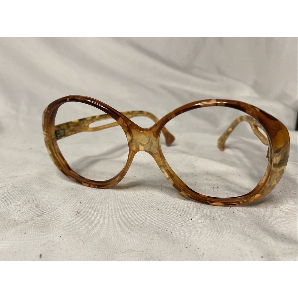 Vintage Oversized Amber Tortoise Shell Glasses Frames Only France